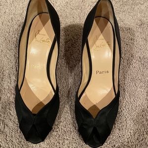 Christian louboutin open toe kitten heels